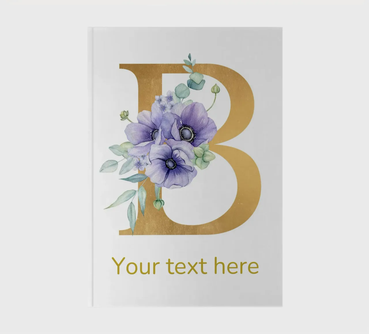 Letter B, Personalized Name Print, Personalized initial notebook by The Custom Letter