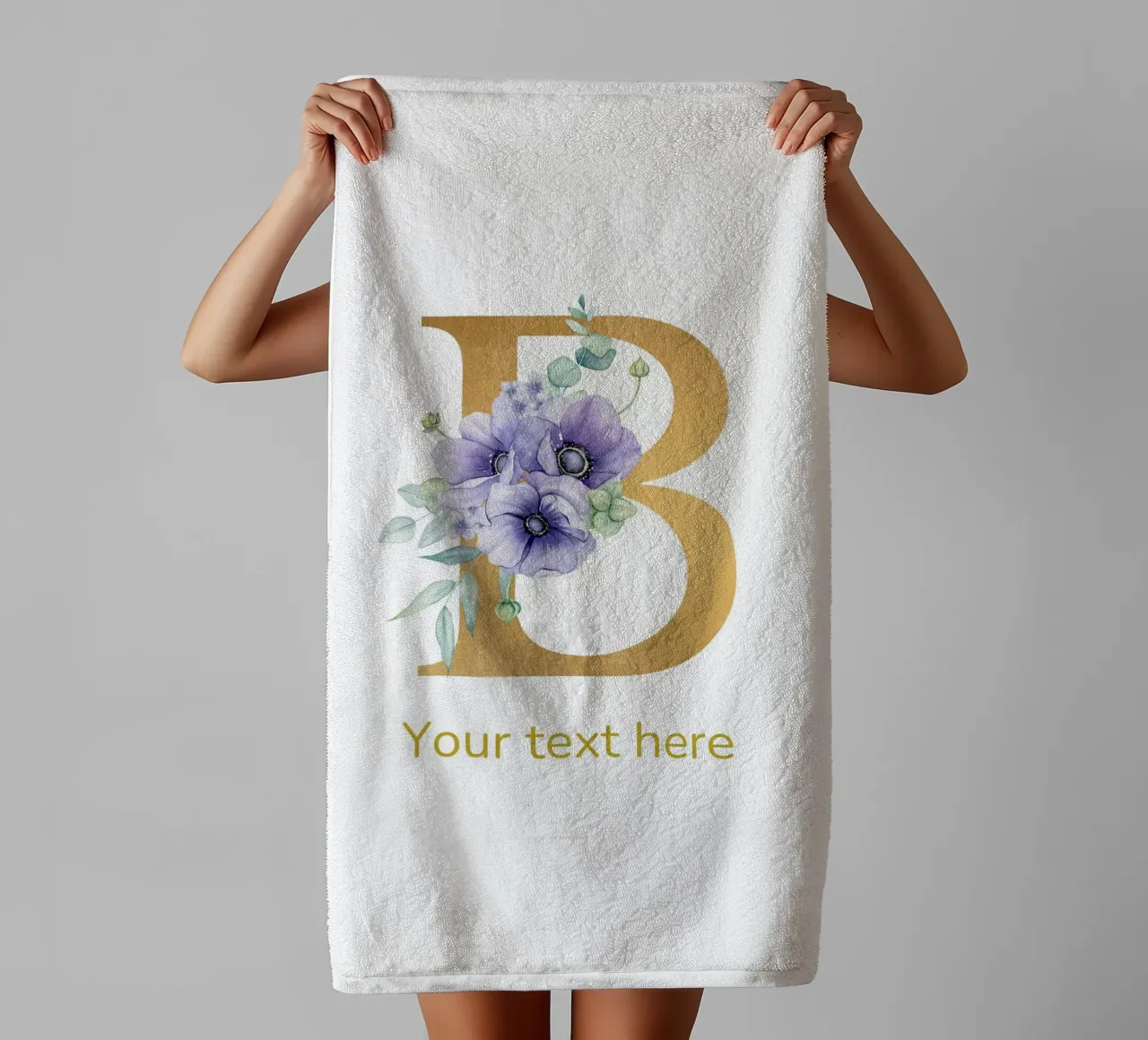 Lettre B, Impression nom personnalisé, Initiale personnalisée serviette de bain de The Custom Letter