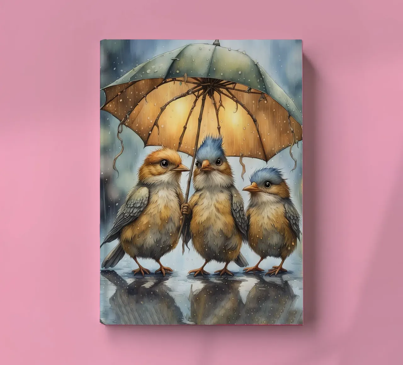 The three with the umbrella. notebook by 🎁 NOBELART