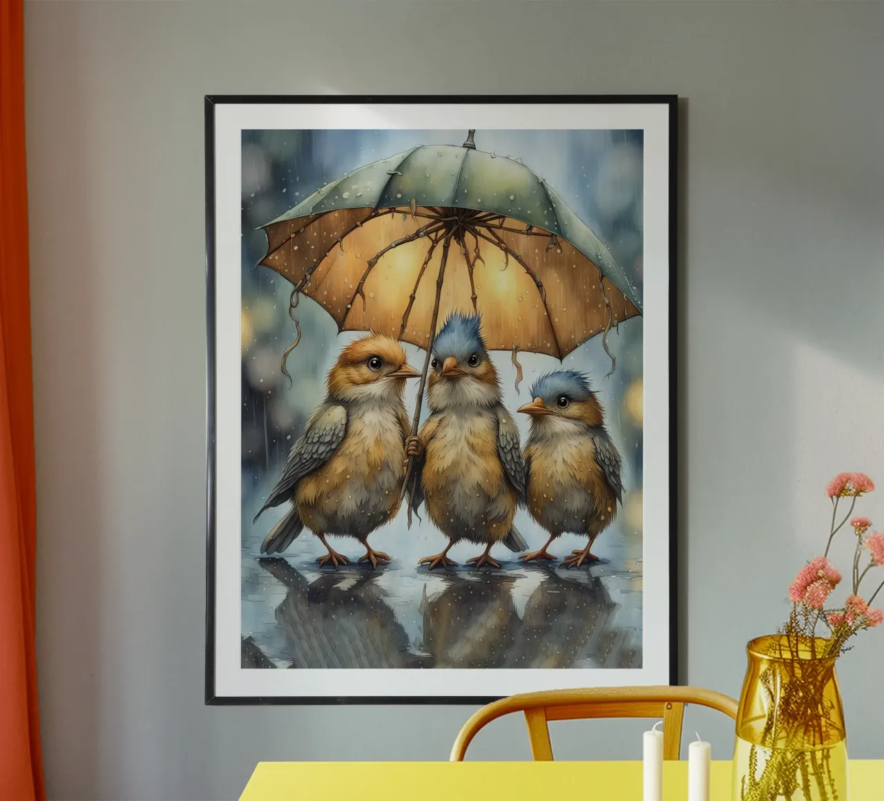 I tre con l'ombrello. poster da 🎁 ARTVI-SHOP