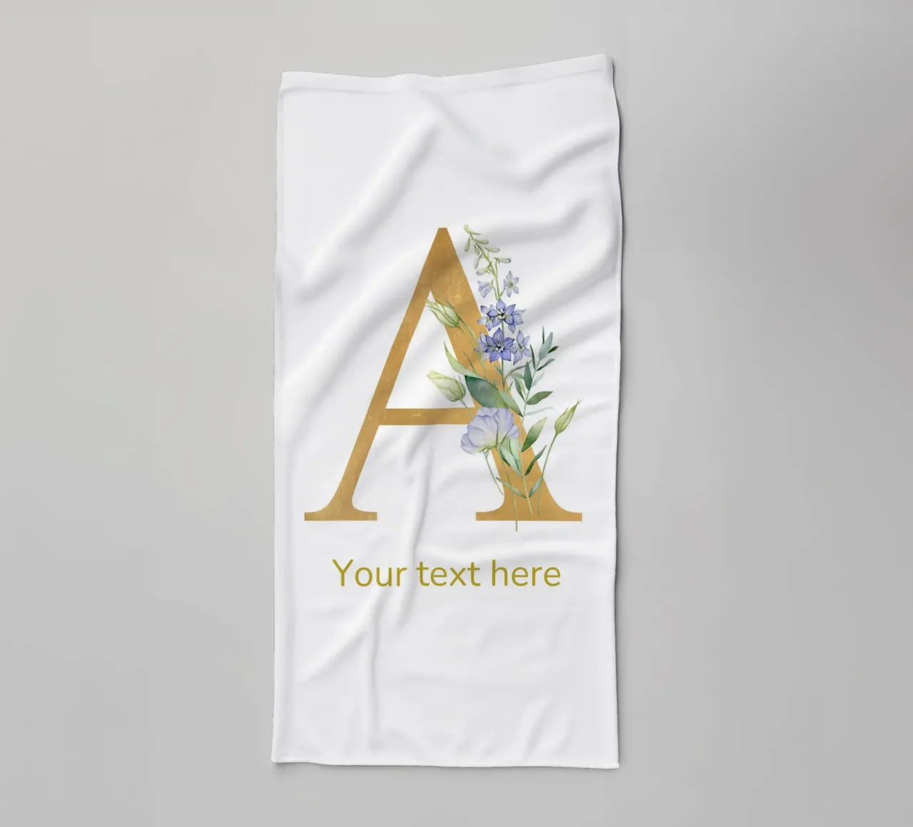 Letter A, Personalized Name Print, Personalized initial towel by The Custom Letter