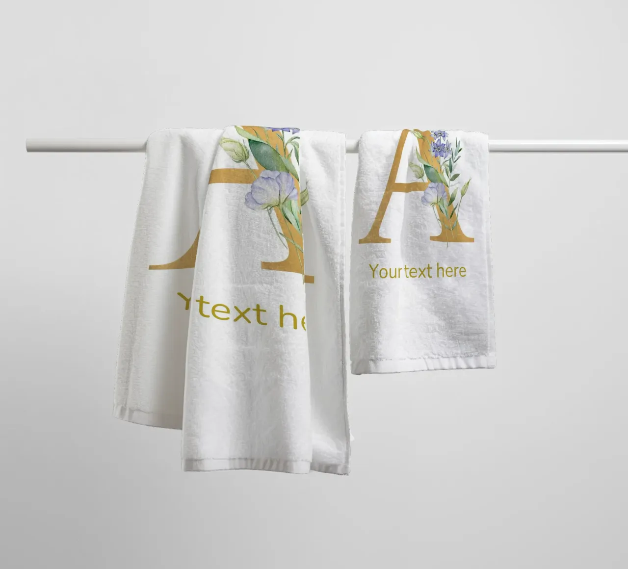 Letter A, Personalized Name Print, Personalized initial towel by The Custom Letter
