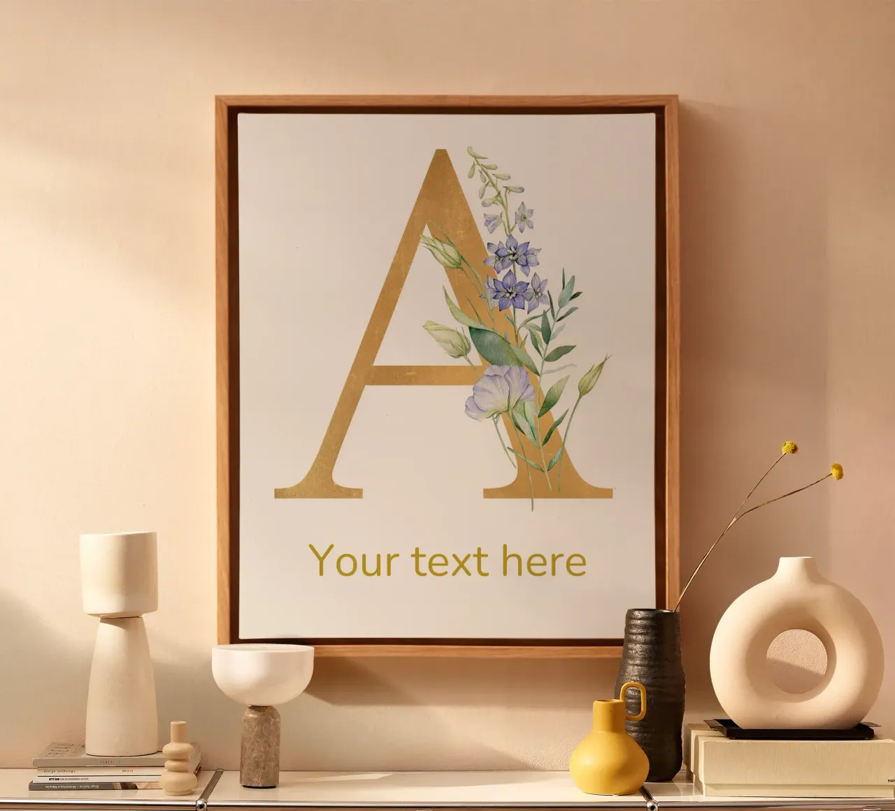 Letter A, Personalized Name Print, Personalized initial canvas by The Custom Letter