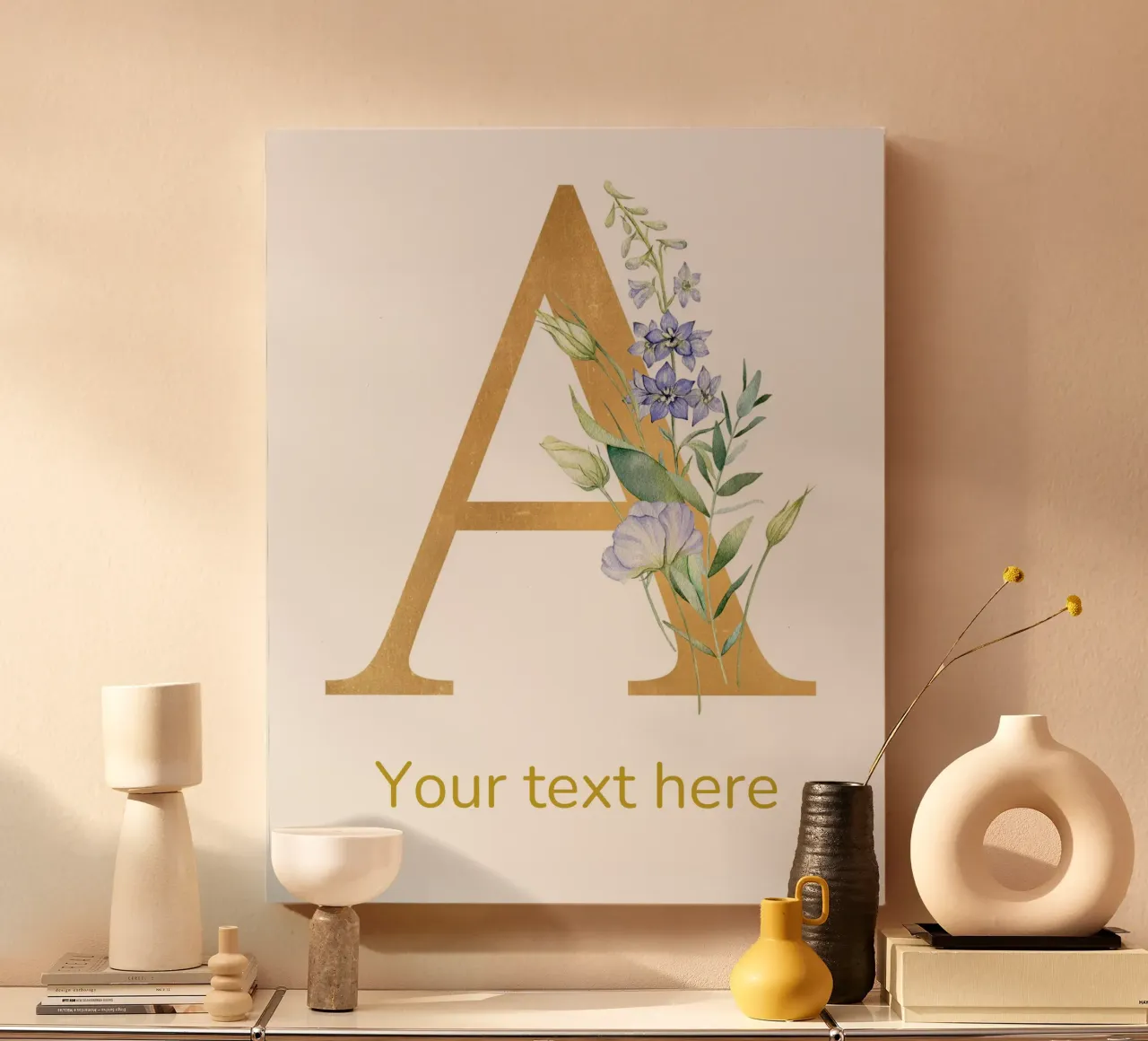Letter A, Personalized Name Print, Personalized initial canvas by The Custom Letter