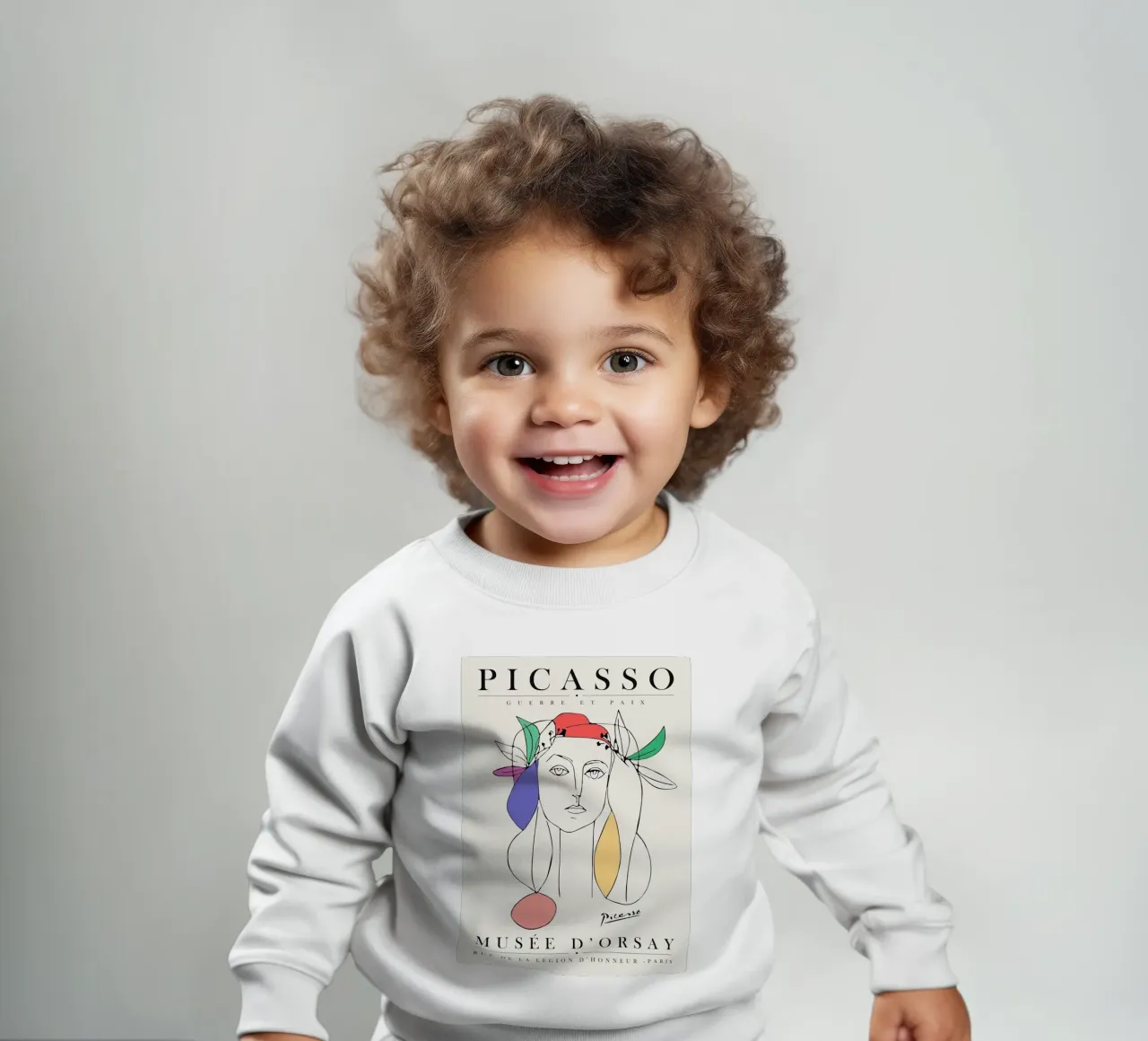 donna con corona di fiori pablo picasso felpa neonato da walker shop