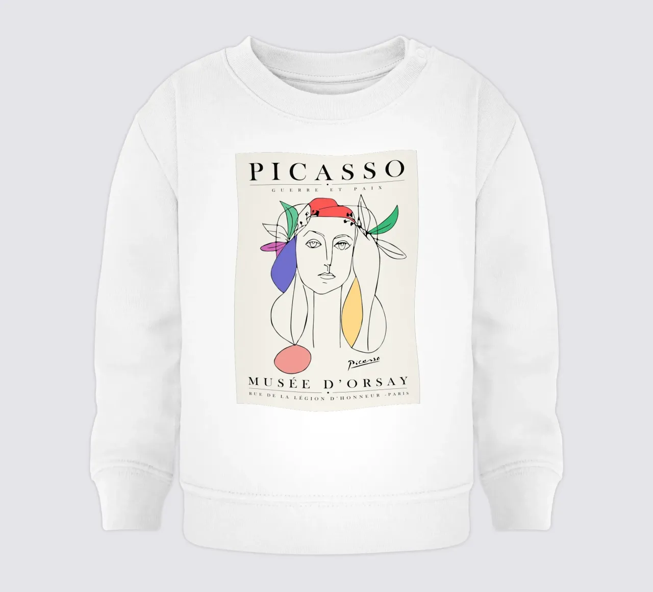 donna con corona di fiori pablo picasso felpa neonato da walker shop