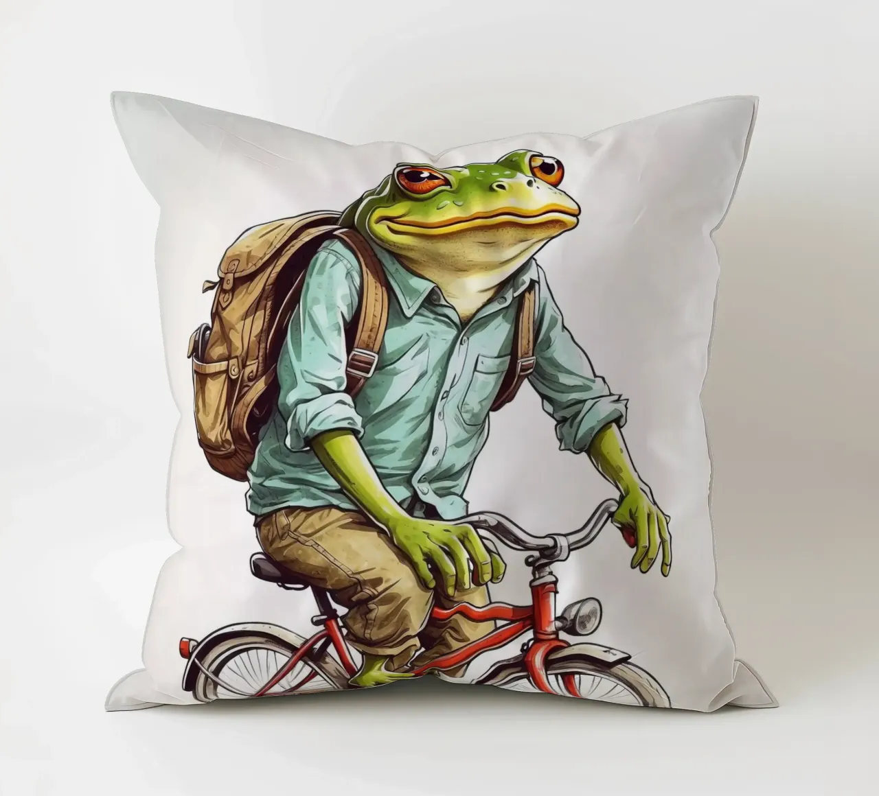 Una rana in bicicletta cuscino da ARTVI-SHOP