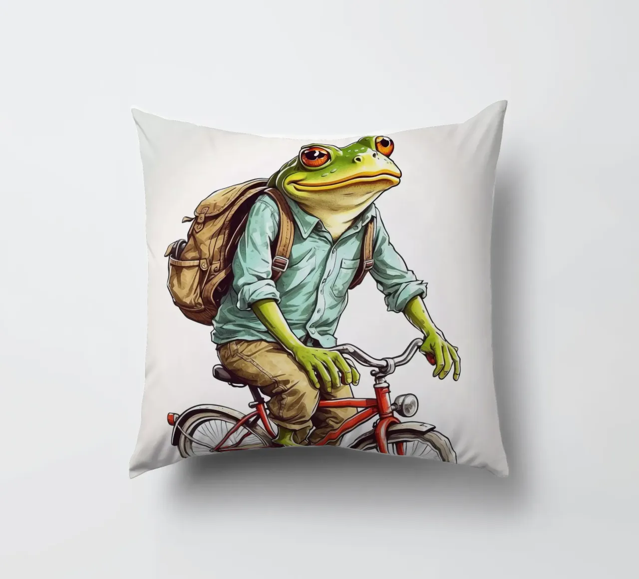 Una rana in bicicletta cuscino da ARTVI-SHOP
