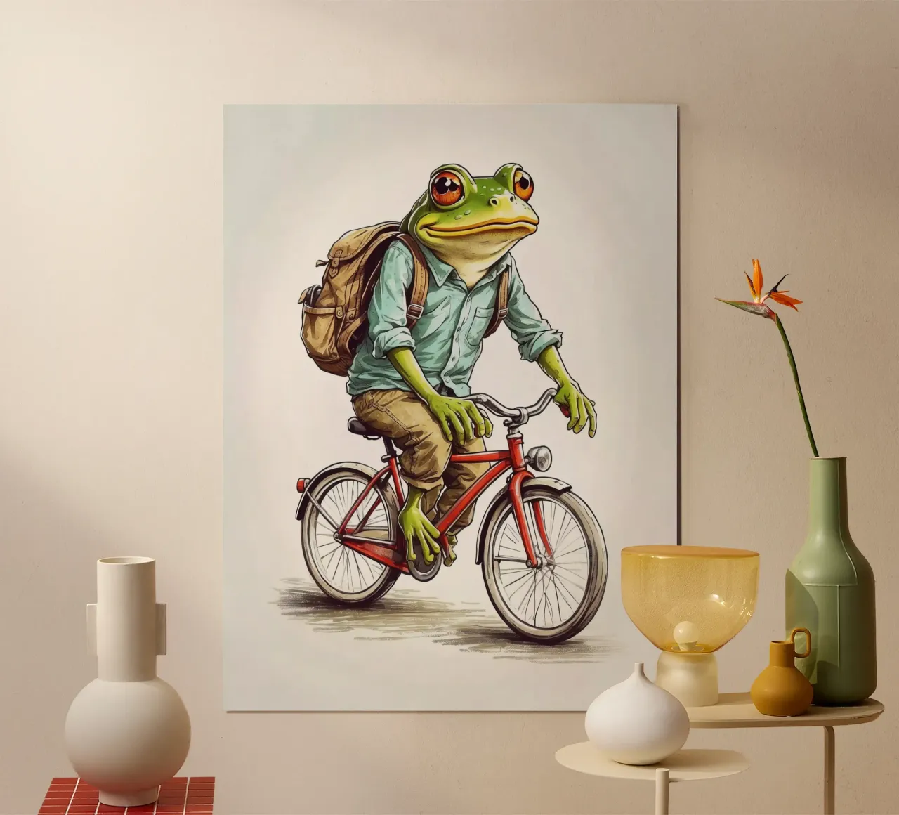 A frog on a bicycle hahnemühle by 🎁 ARTVI-SHOP