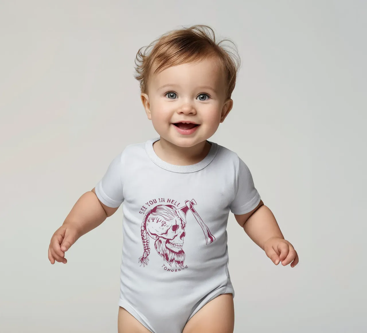 See You In Hell Tomorrow short-sleeve baby romper by Gunawan Rb