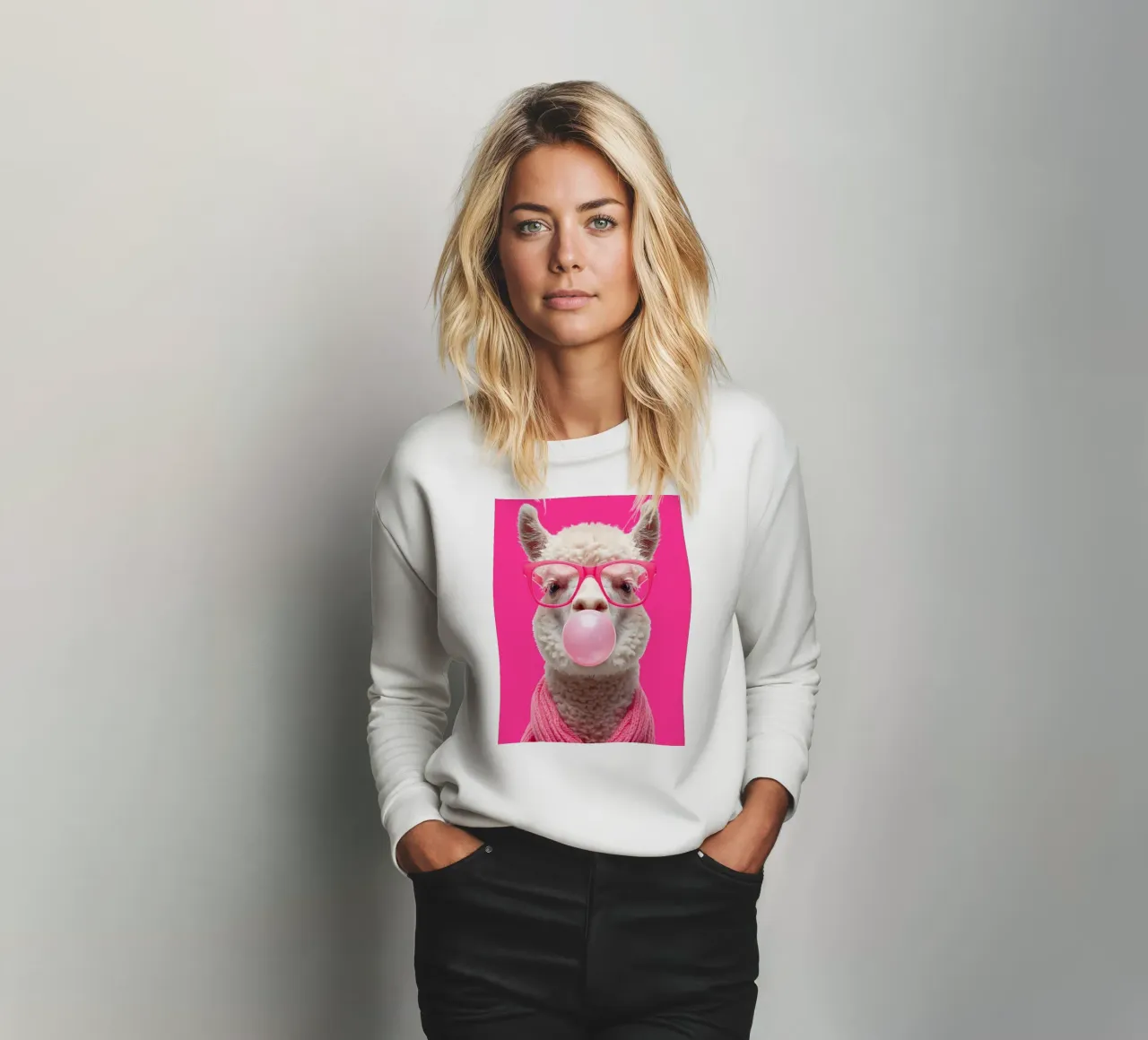 PINK ALPACA EDITION sweatshirt van DigiWunderwerk