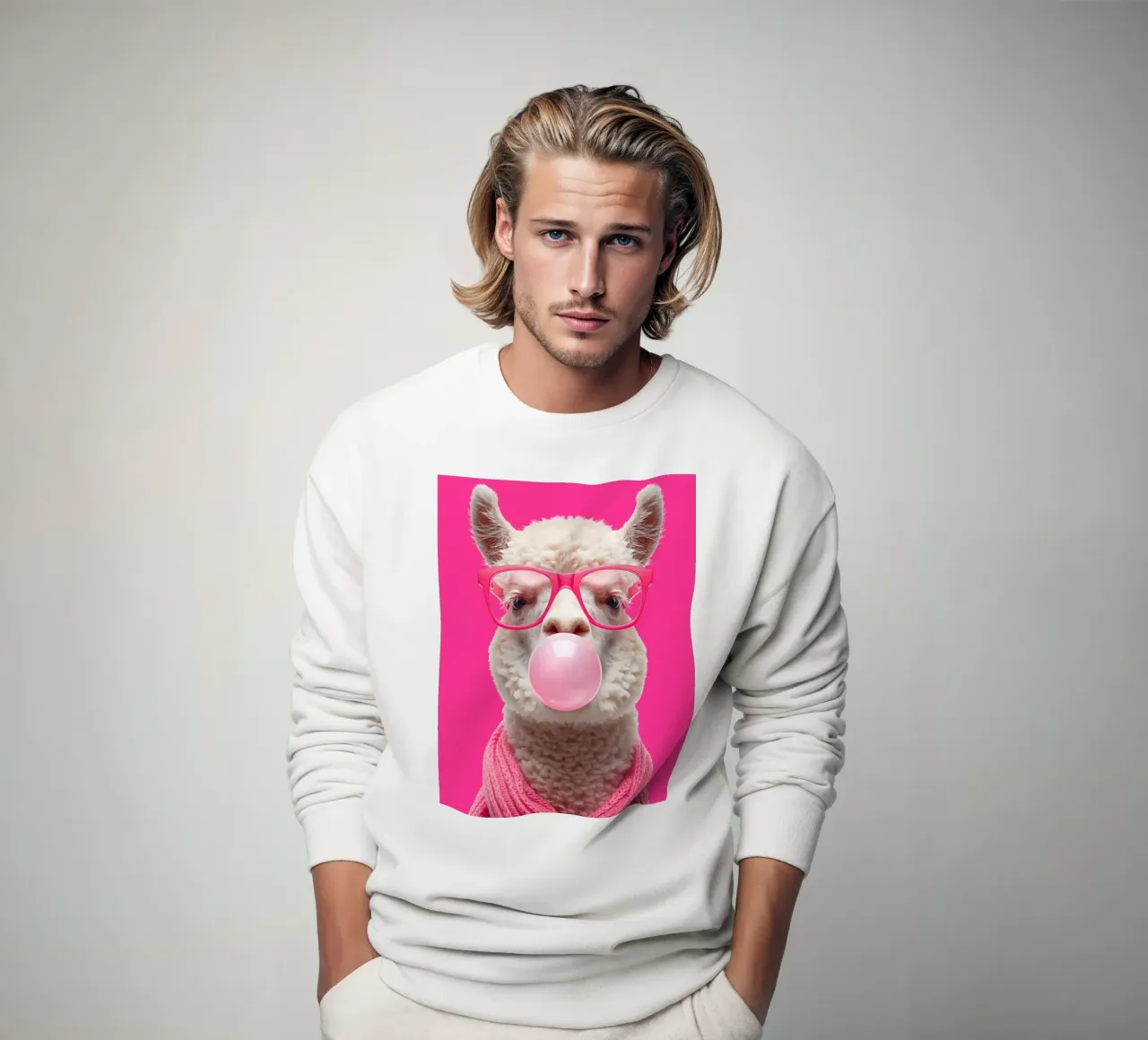 PINK ALPACA EDITION sweatshirt van DigiWunderwerk