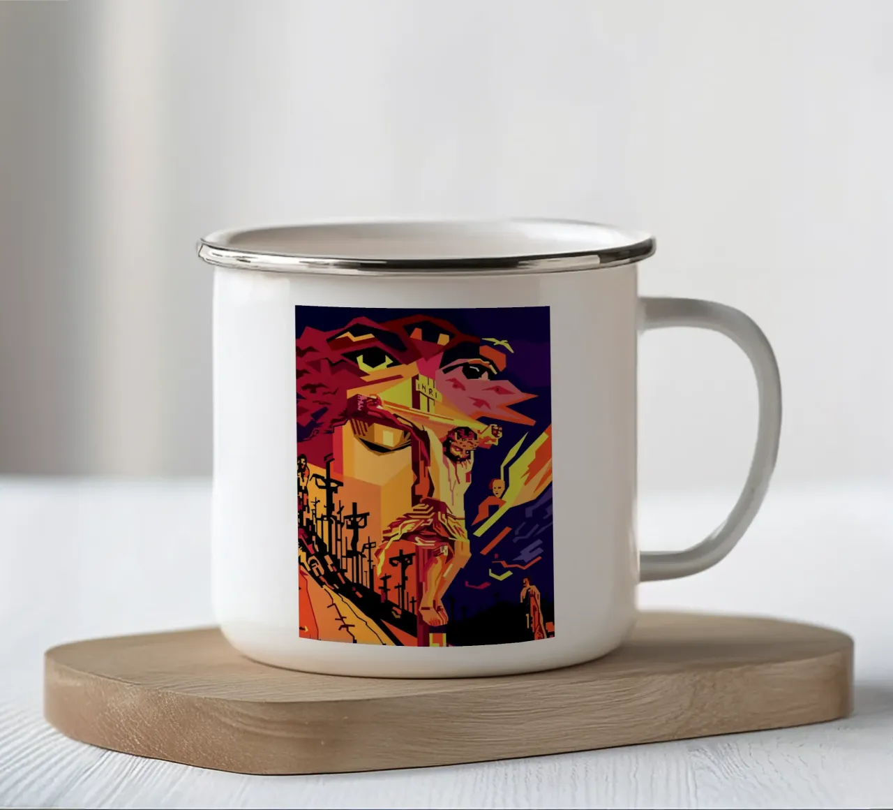 Jesus Of Nazareh Pop Art tazza in smalto da YUDHISGRAFIS