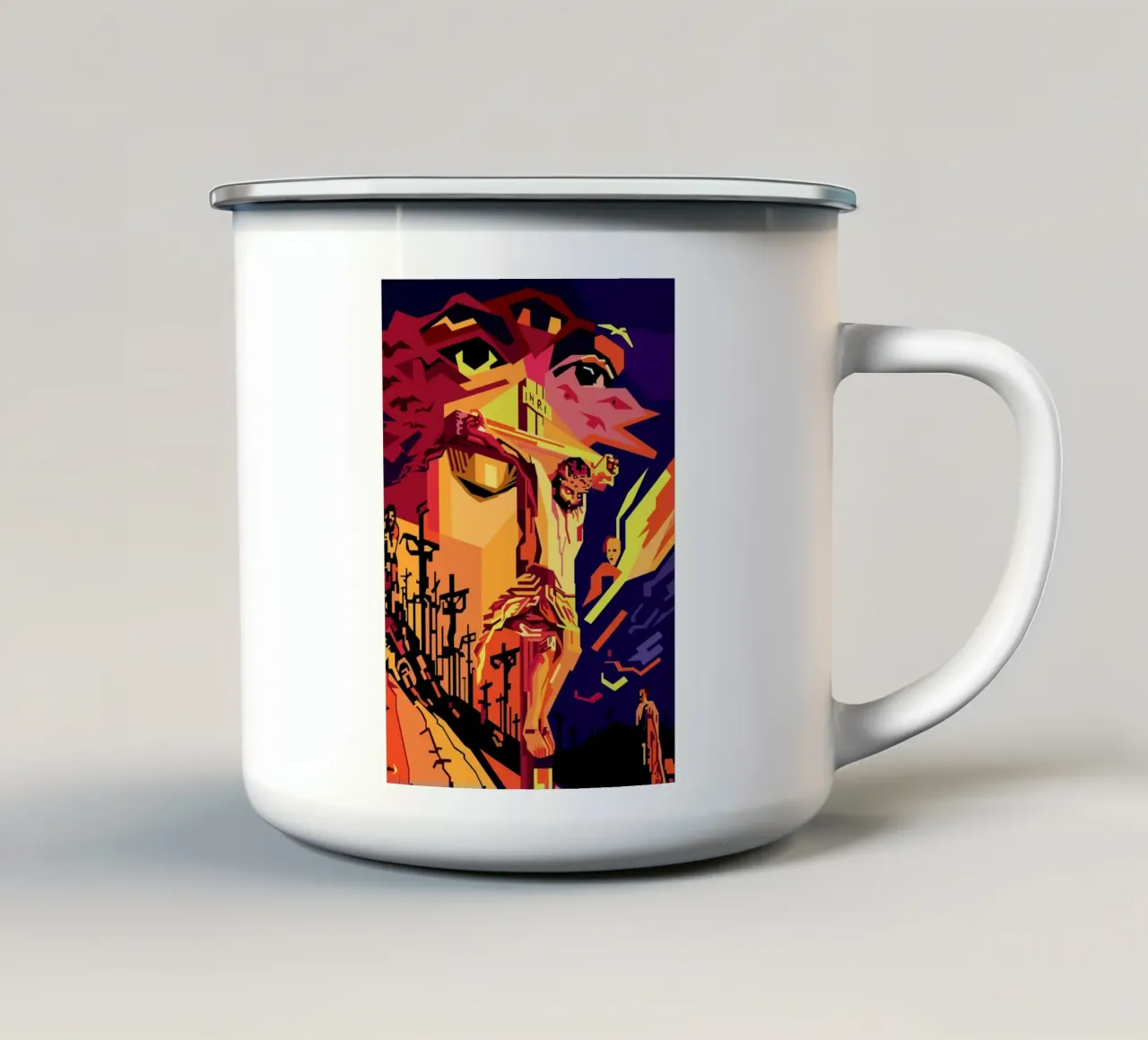 Jesus Of Nazareh Pop Art tazza in smalto da YUDHISGRAFIS