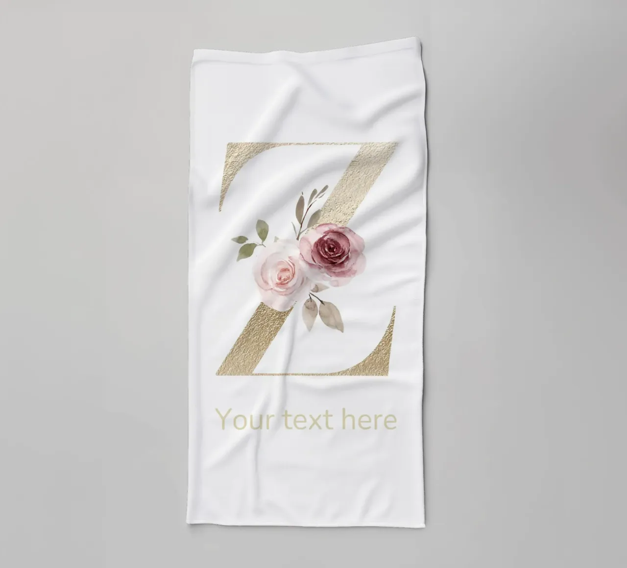 Letter Z, Personalized Name Print, Personalized initial towel by The Custom Letter