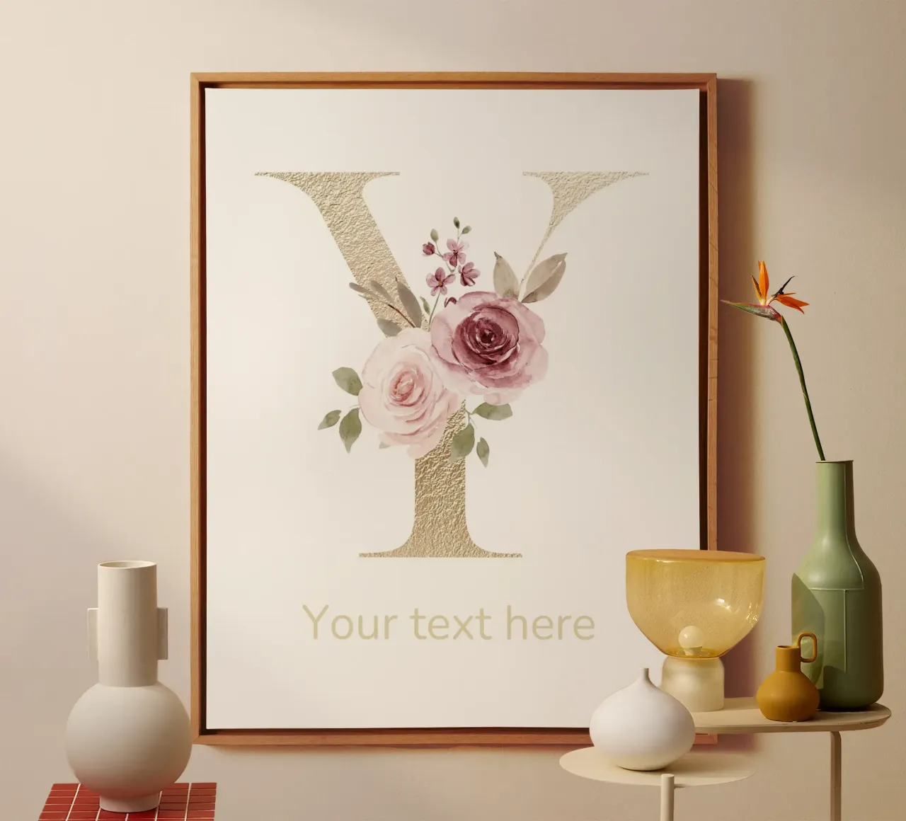 Letter Y, Personalized Name Print, Personalized initial canvas by The Custom Letter