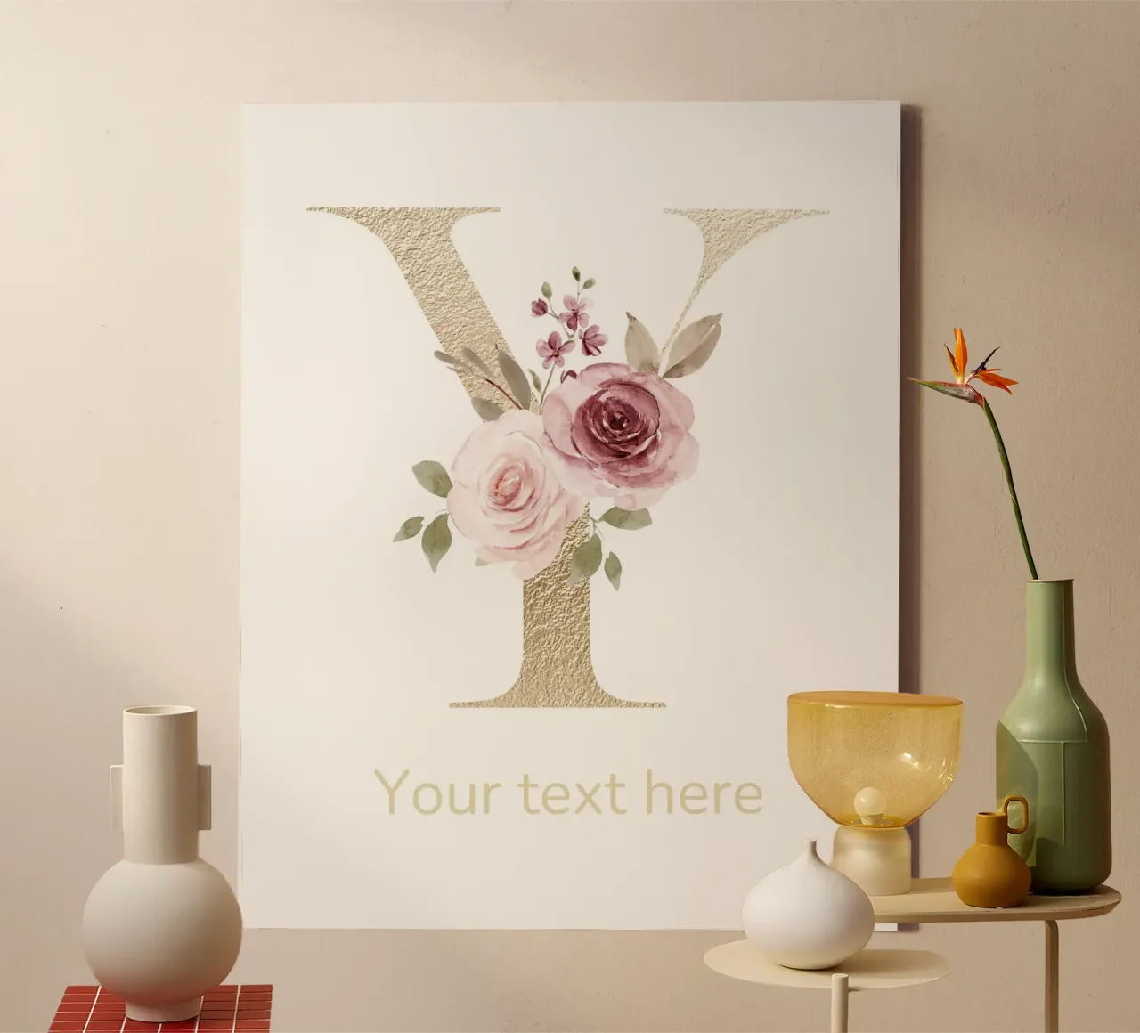 Letter Y, Personalized Name Print, Personalized initial canvas by The Custom Letter