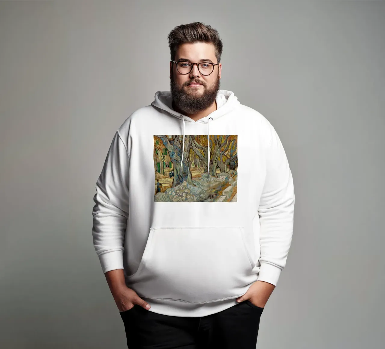 Vincent van Gogh - I grandi alberi di platano felpa con cappuccio da Timeless Artworks
