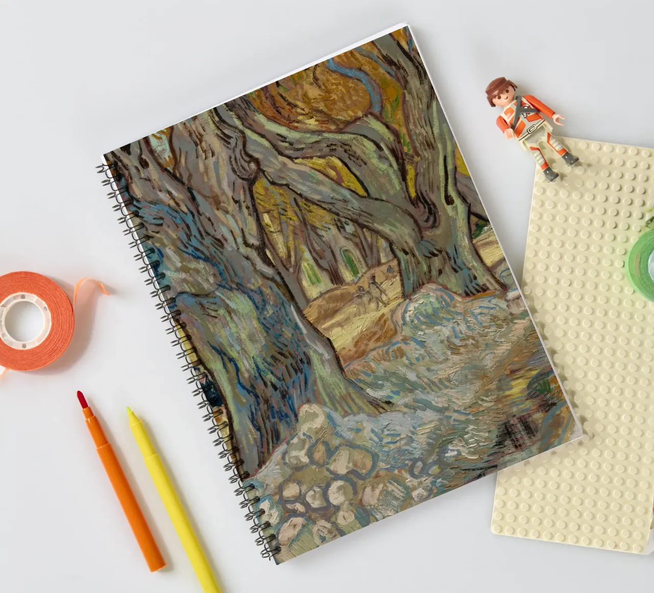 Vincent van Gogh - The Large Plane Trees spiral notebook by Timeless Artworks