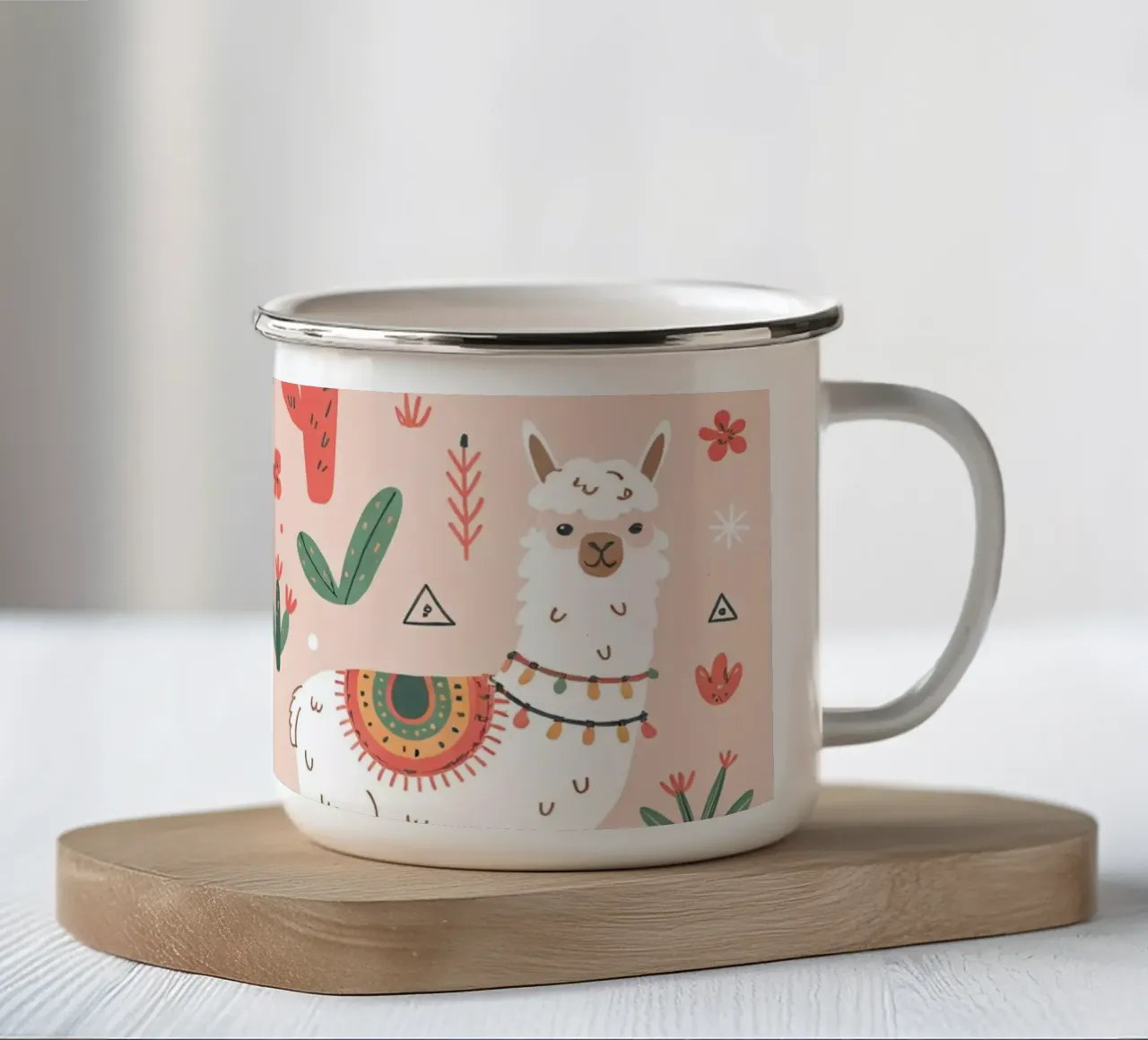 Adorabili lama e cactus, simpatici alpaca tazza in smalto da kidz&family