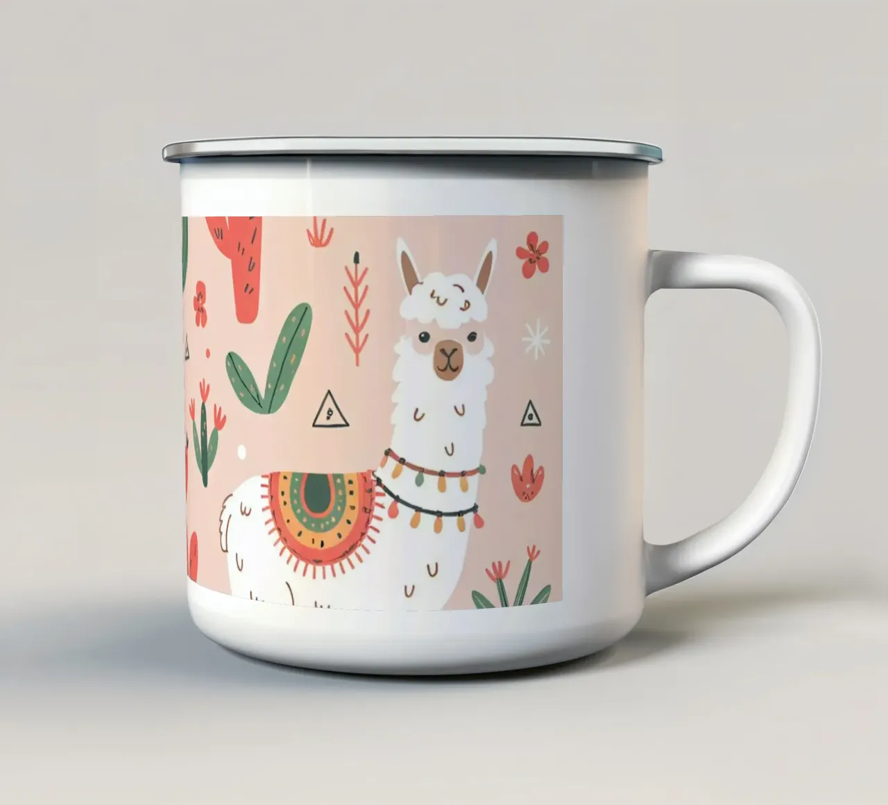 Adorabili lama e cactus, simpatici alpaca tazza in smalto da kidz&family