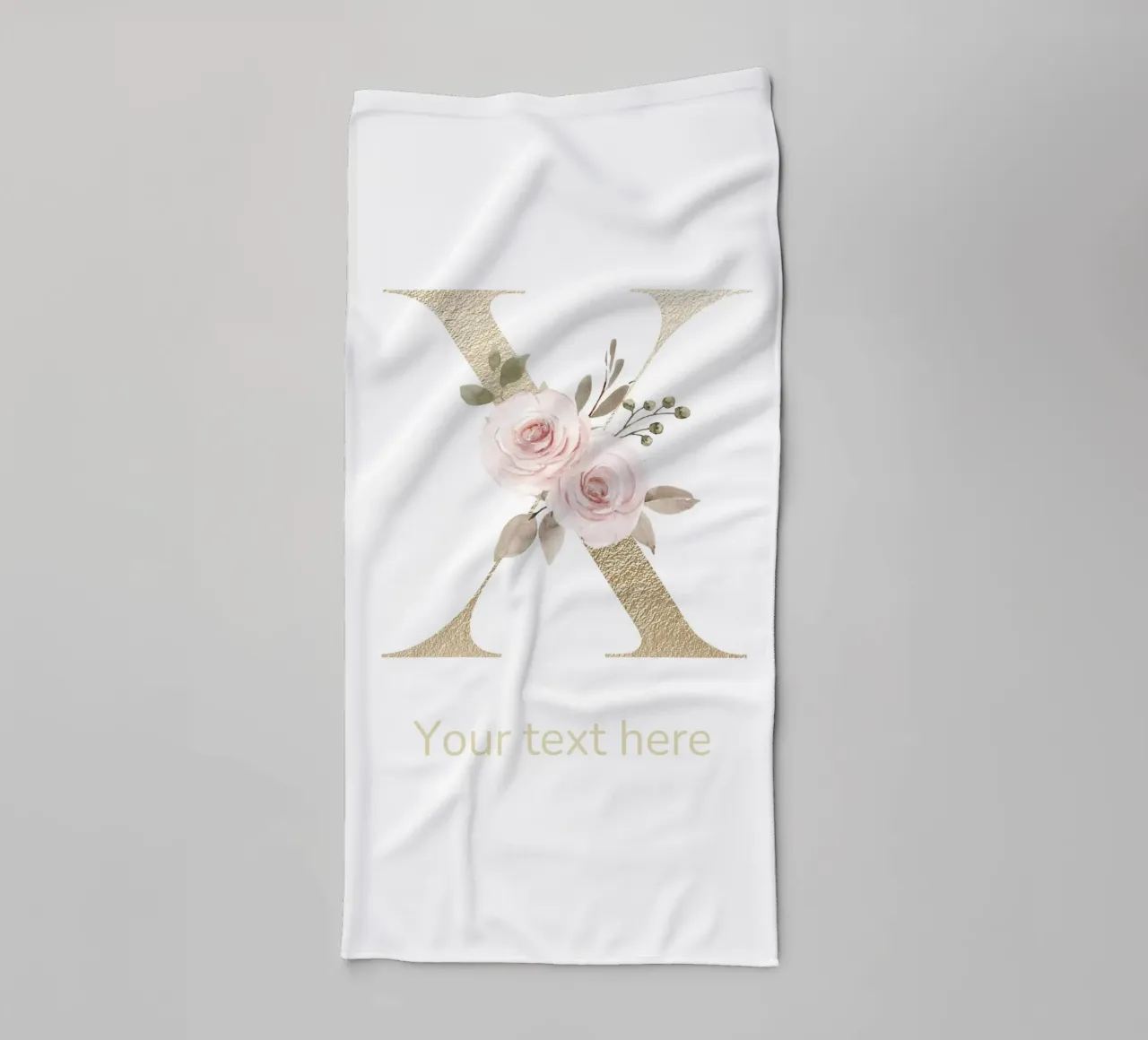 Letter X, Personalized Name Print, Personalized initial towel by The Custom Letter