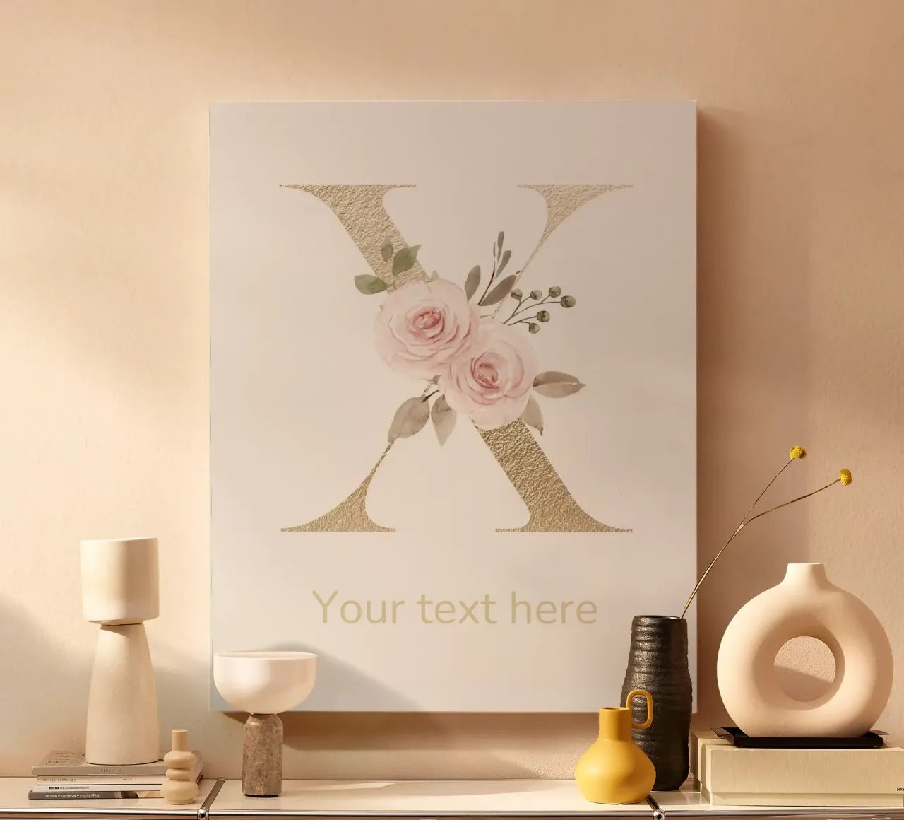 Letter X, Personalized Name Print, Personalized initial canvas by The Custom Letter