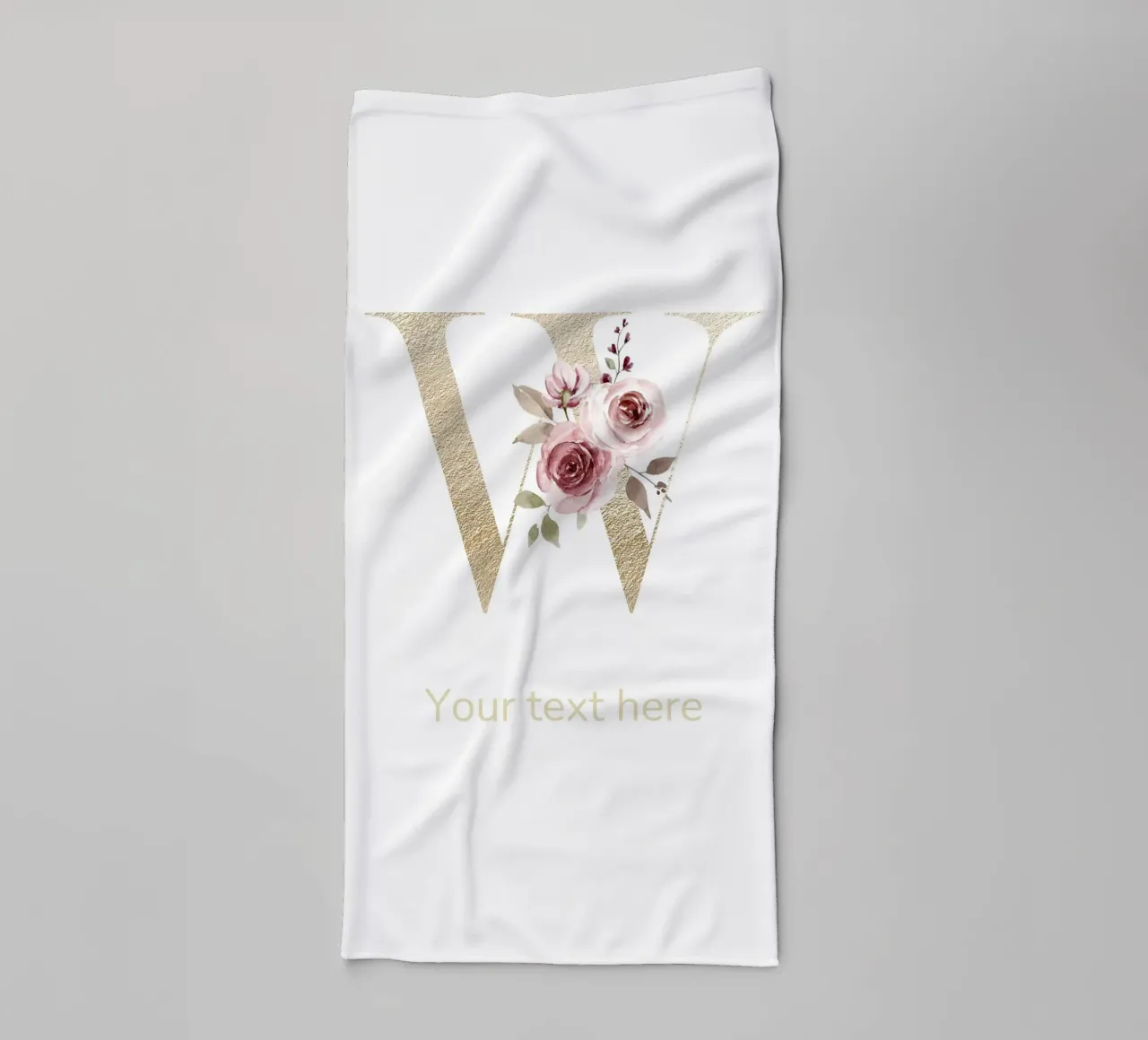 Letter W, Personalized Name Print, Personalized initial towel by The Custom Letter