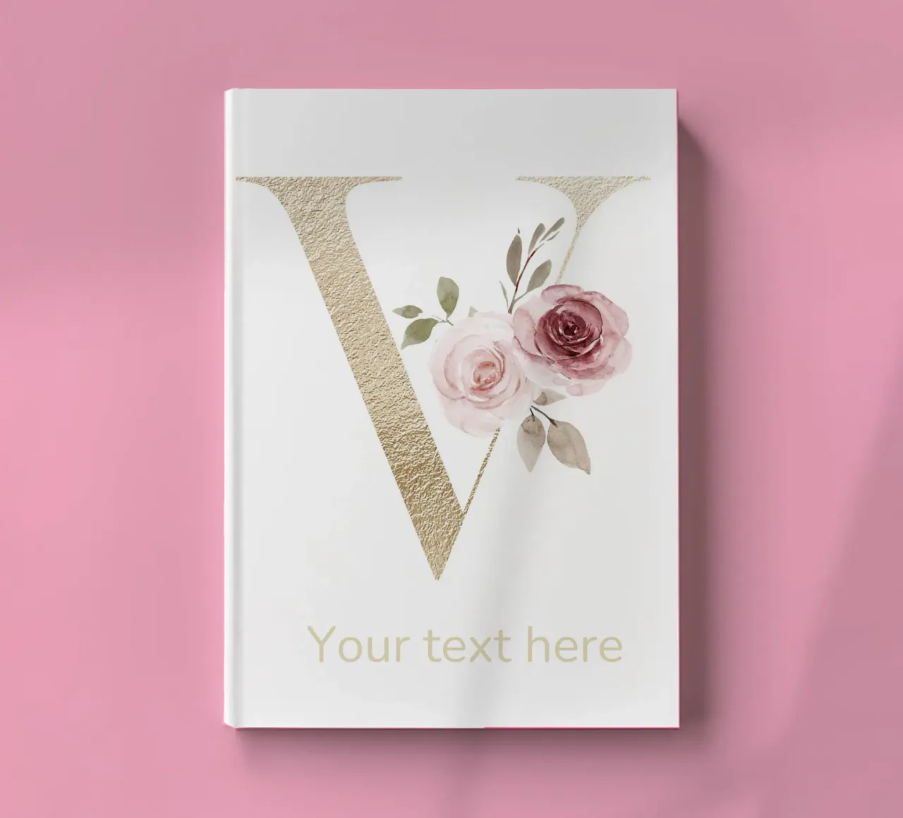 Letter V, Personalized Name Print, Personalized initial notebook by The Custom Letter