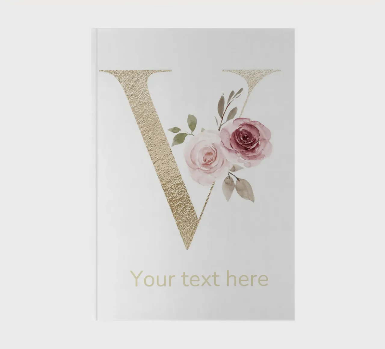 Letter V, Personalized Name Print, Personalized initial notebook by The Custom Letter