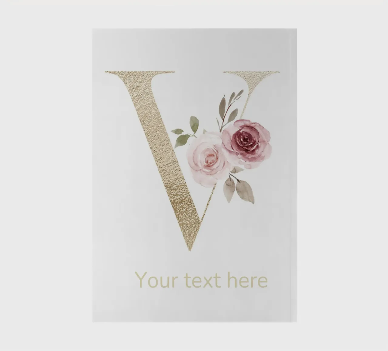 Letter V, Personalized Name Print, Personalized initial notebook by The Custom Letter