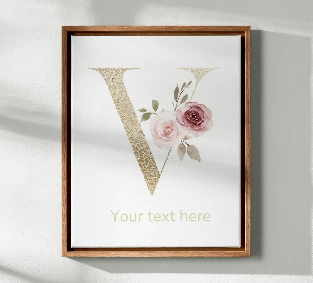 Letter V, Personalized Name Print, Personalized initial canvas by The Custom Letter