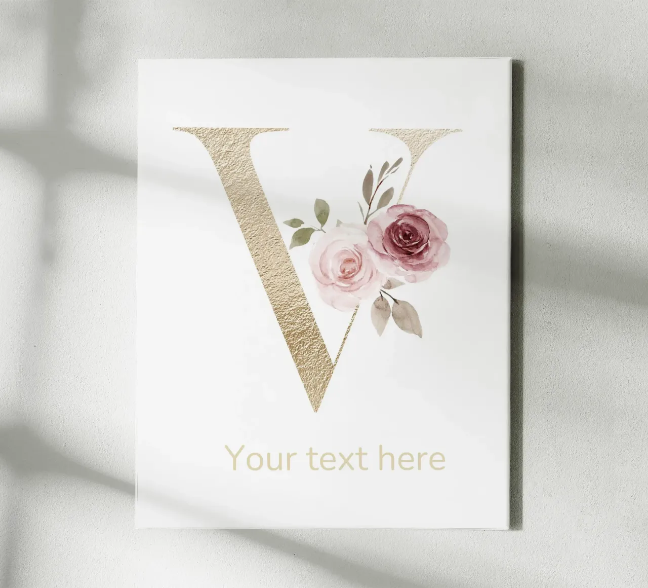 Letter V, Personalized Name Print, Personalized initial canvas by The Custom Letter
