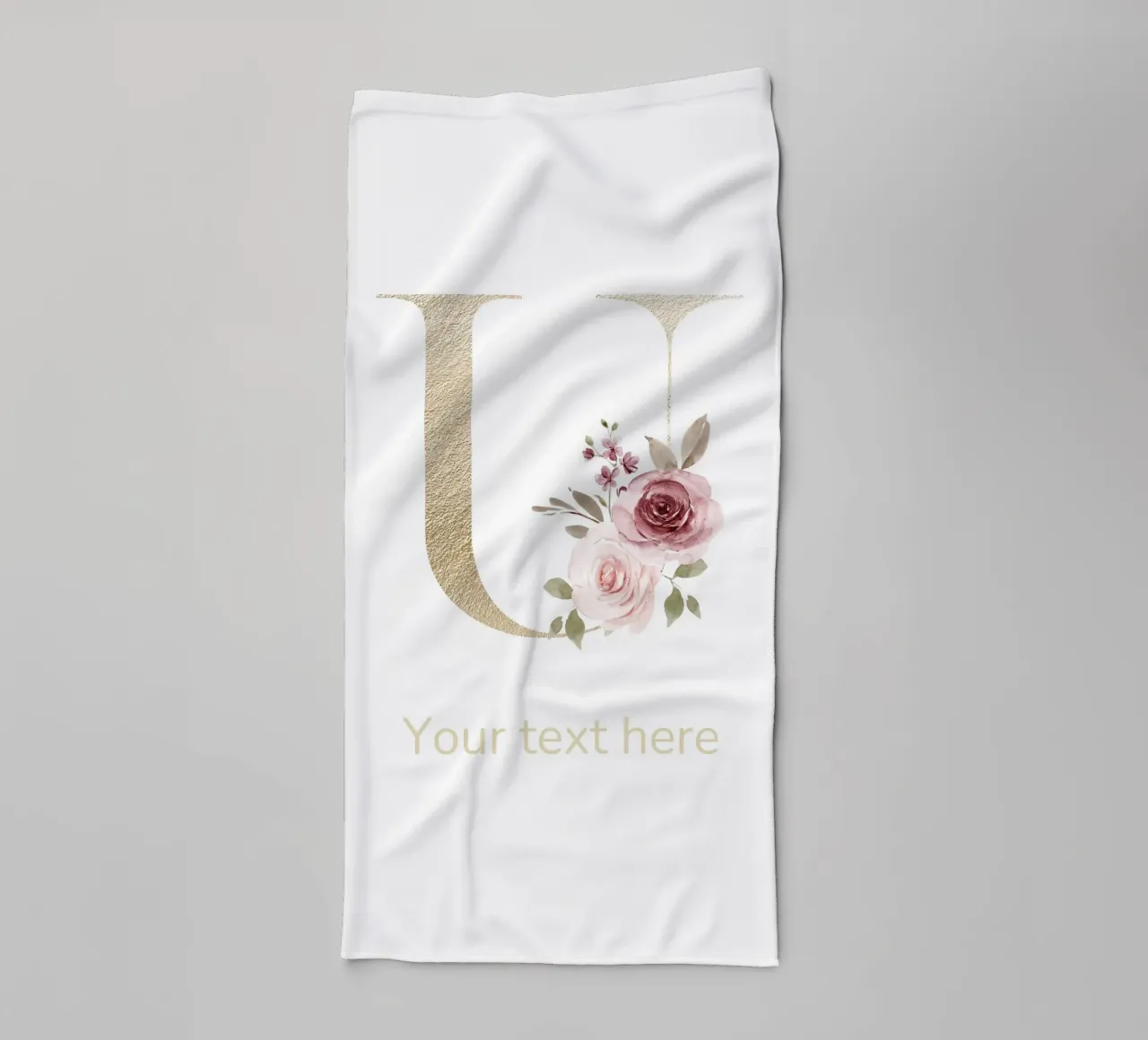 Letter U, Personalized Name Print, Personalized initial towel by The Custom Letter