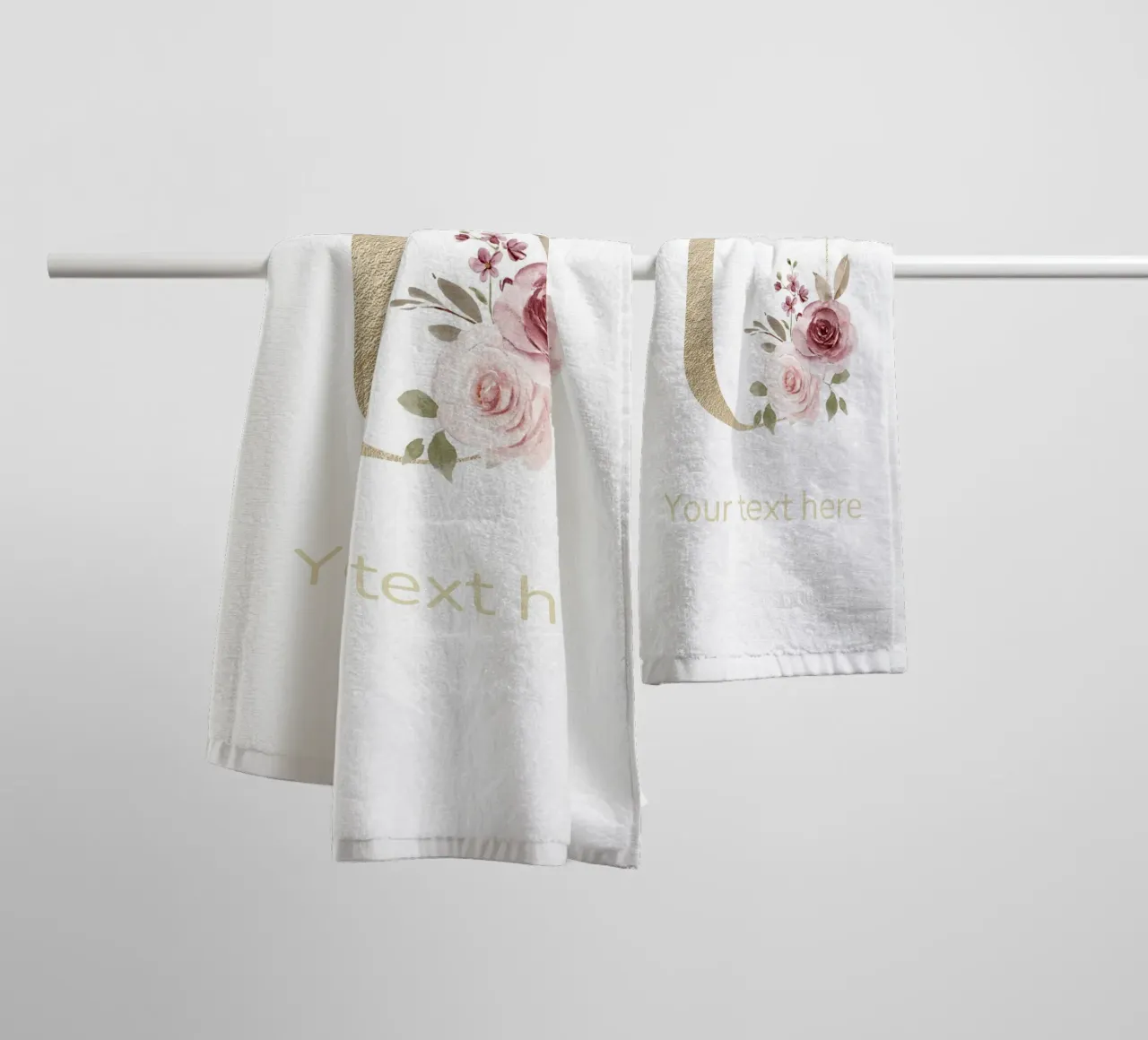 Letter U, Personalized Name Print, Personalized initial towel by The Custom Letter