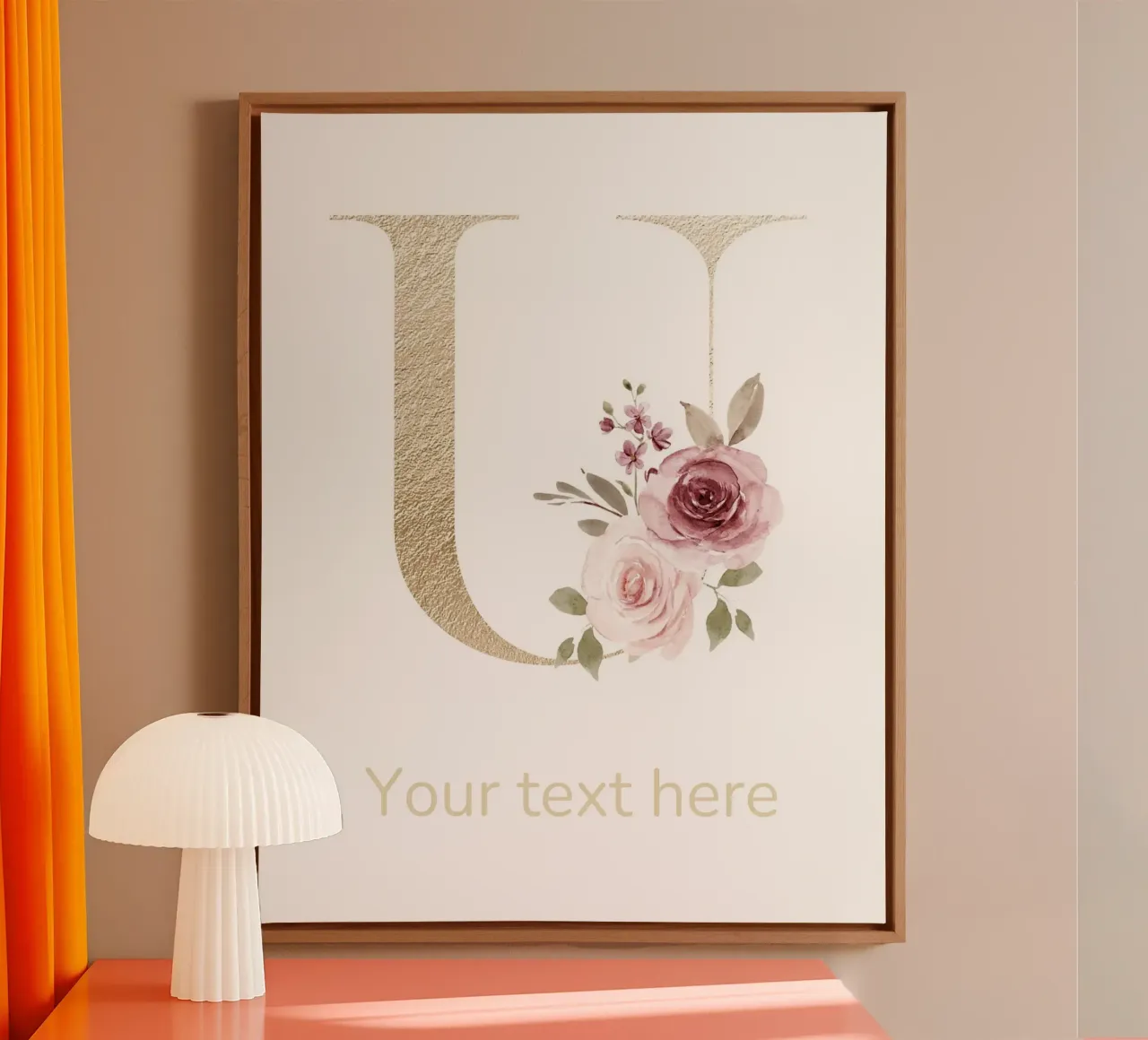 Letter U, Personalized Name Print, Personalized initial canvas by The Custom Letter