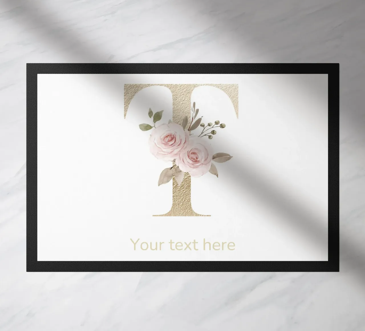 Letter T, Personalized Name Print, Personalized initial doormat by The Custom Letter