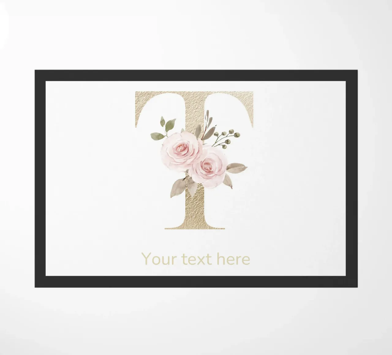 Letter T, Personalized Name Print, Personalized initial doormat by The Custom Letter