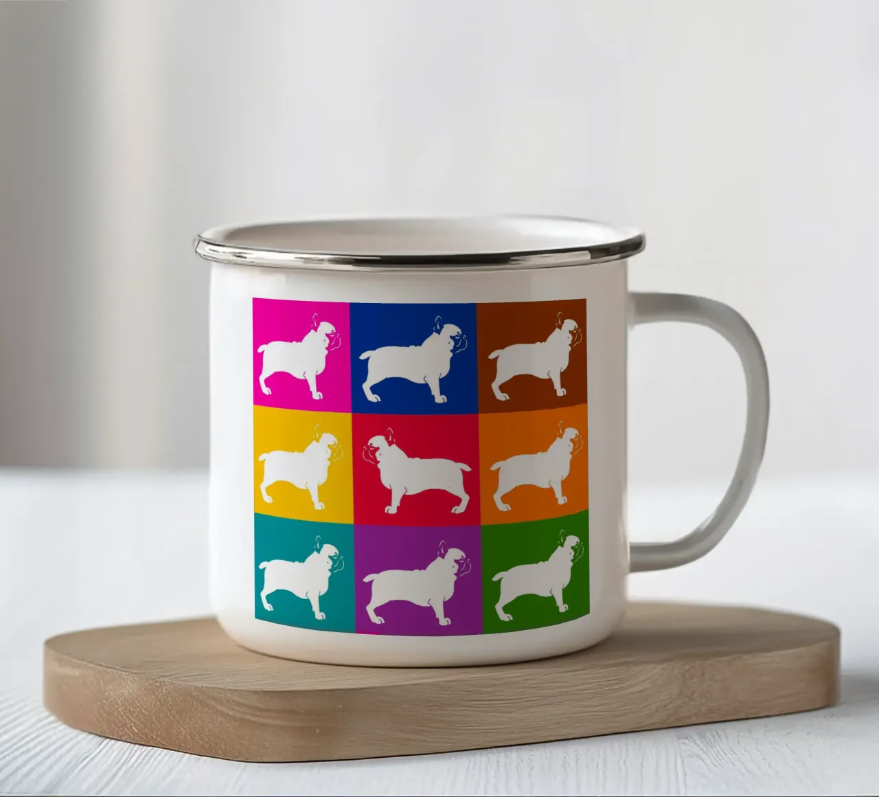 Bulldog francese tazza in smalto da Pop dogs