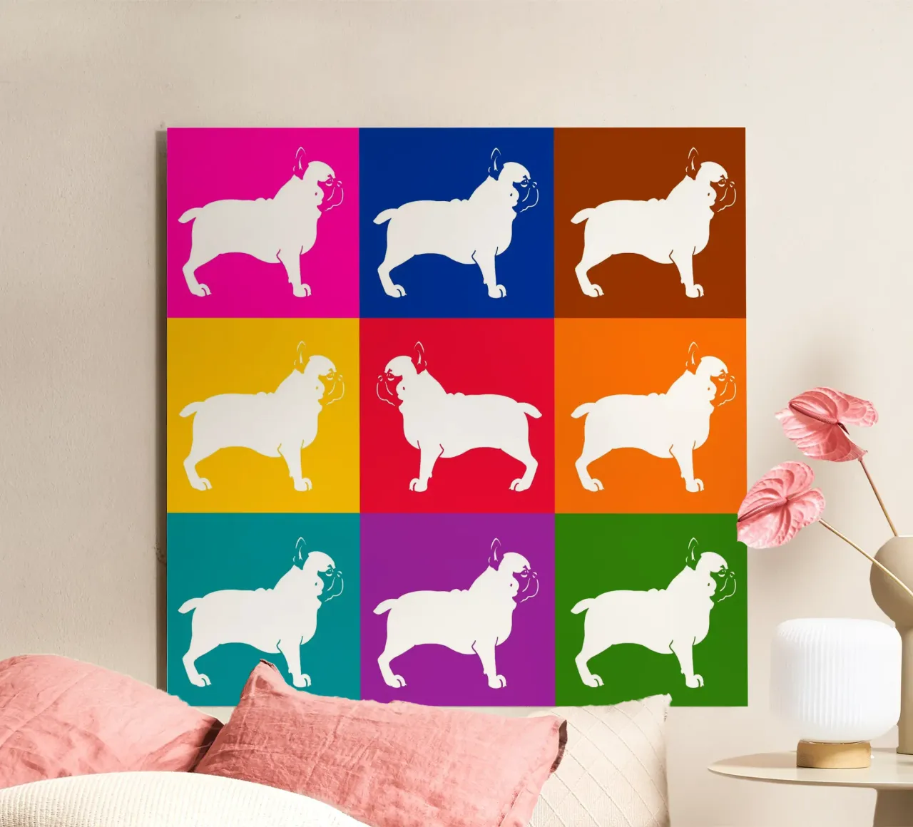 Bulldog francés aluminio dibond de Pop dogs