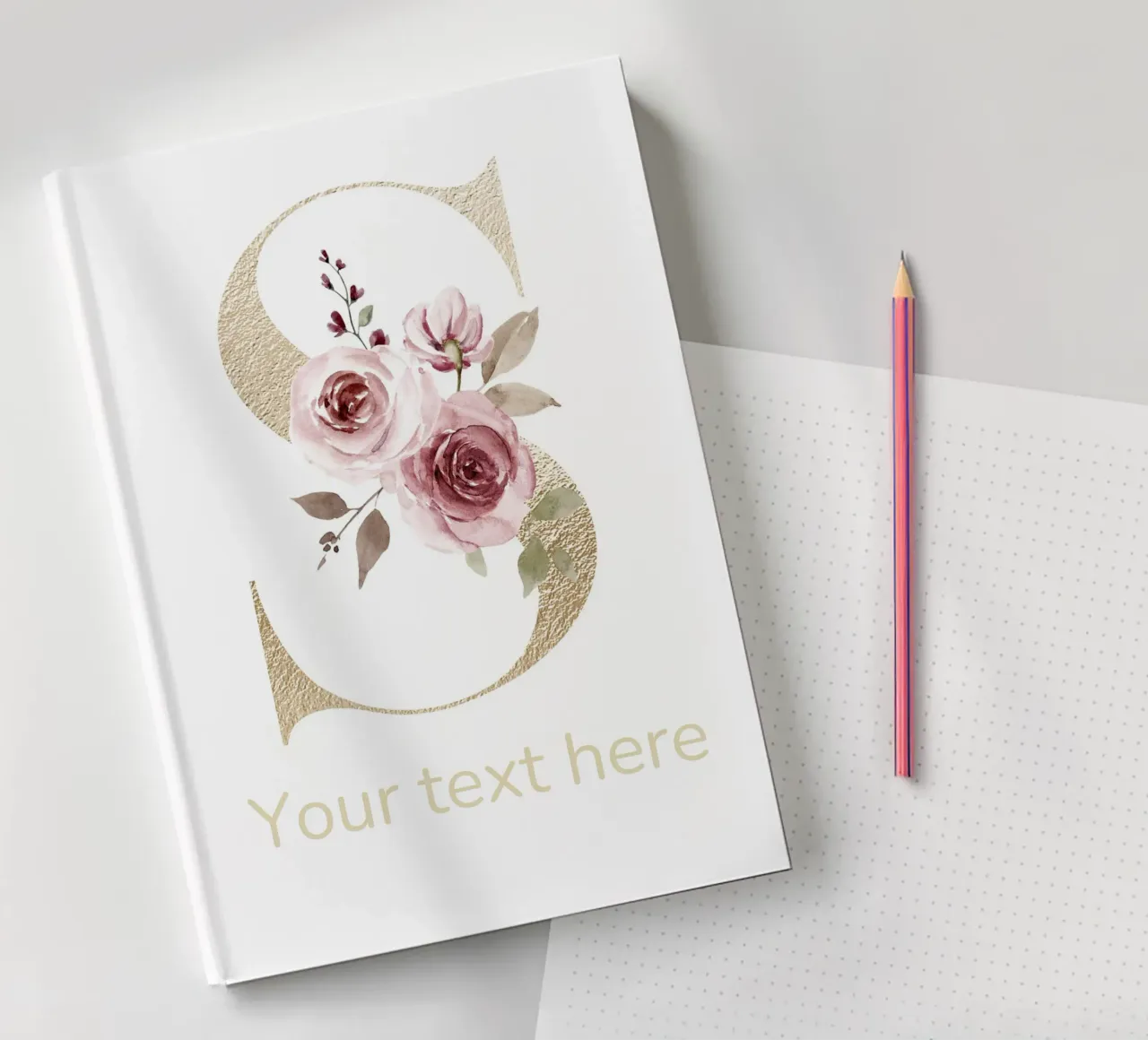 Letter S, Personalized Name Print, Personalized initial notebook by The Custom Letter