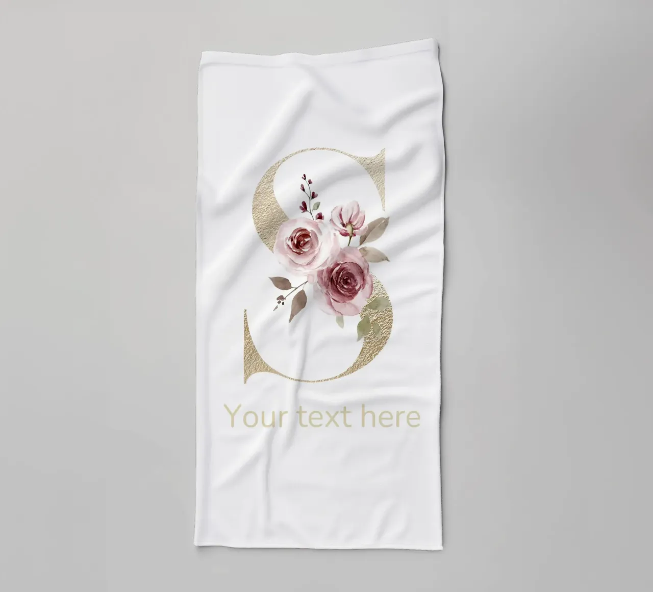 Letter S, Personalized Name Print, Personalized initial towel by The Custom Letter