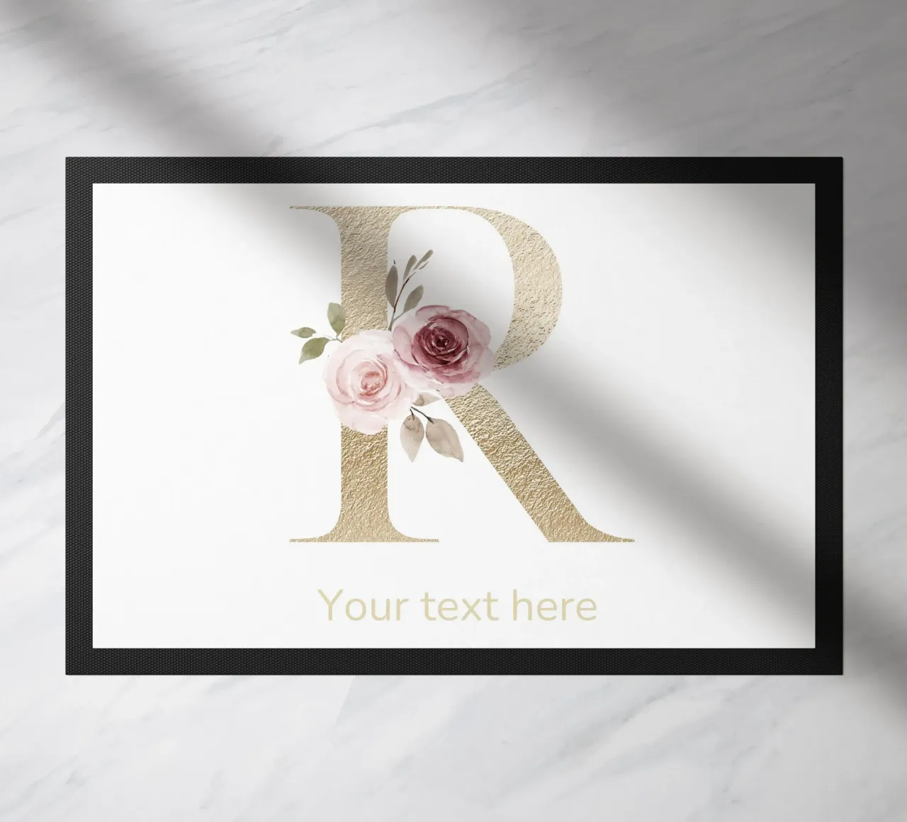 Letter R, Personalized Name Print, Personalized initial doormat by The Custom Letter