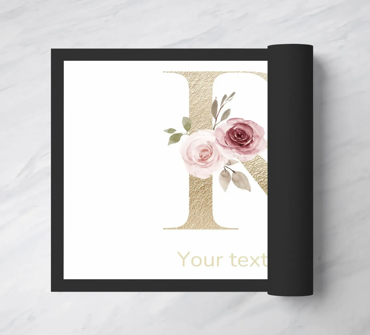 Letter R, Personalized Name Print, Personalized initial doormat by The Custom Letter