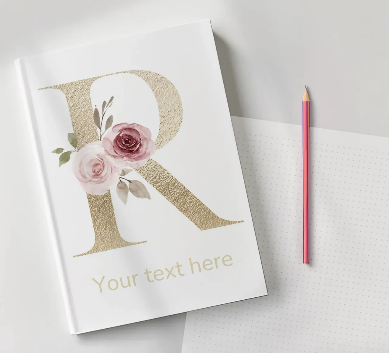 Letter R, Personalized Name Print, Personalized initial notebook by The Custom Letter