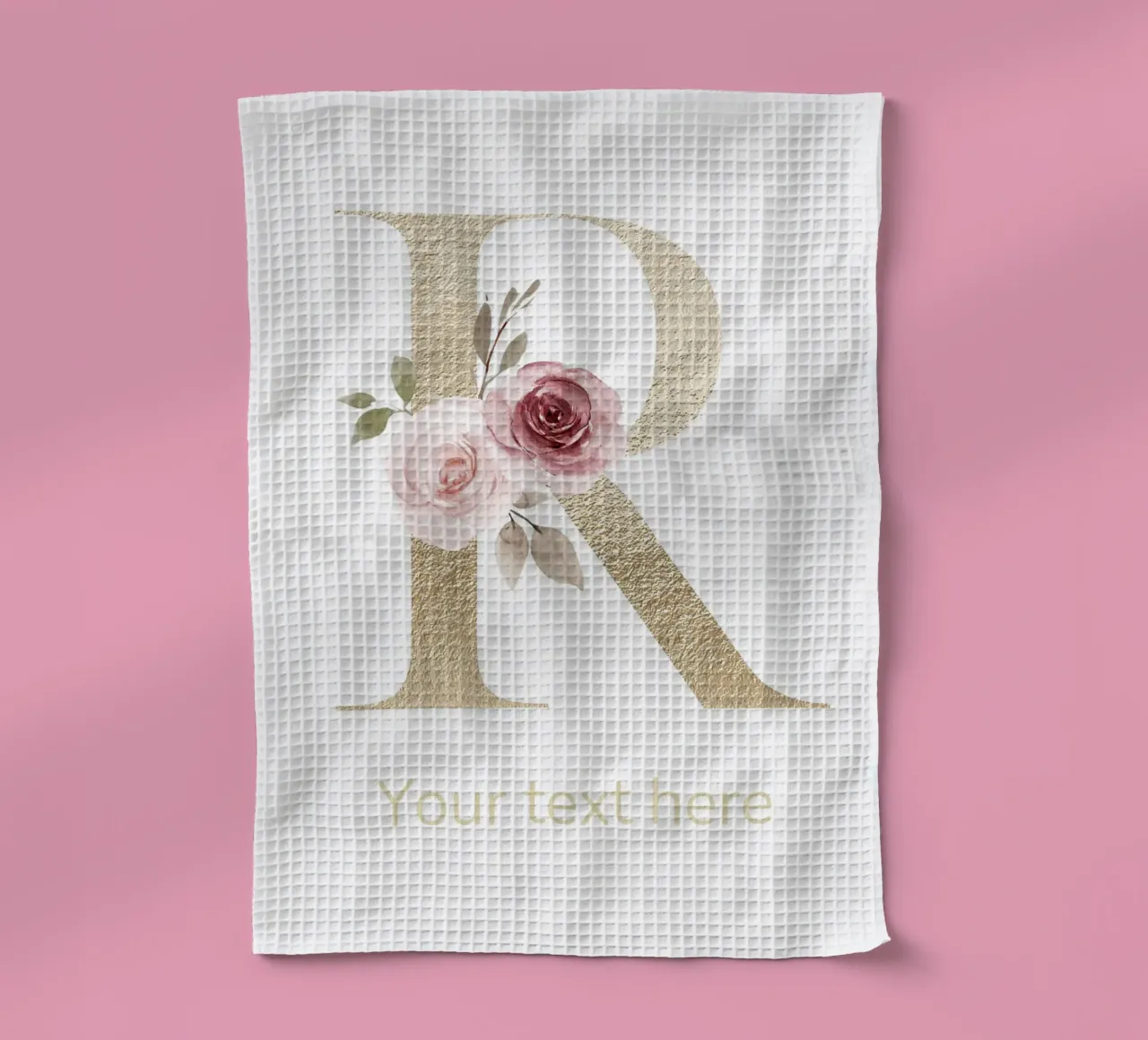 Letter R, Personalized Name Print, Personalized initial tea towel by The Custom Letter