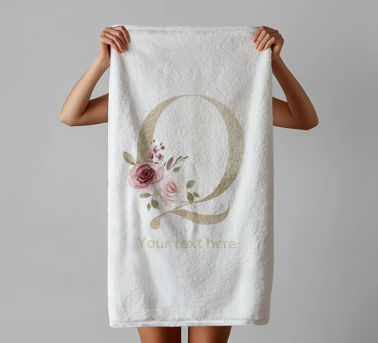 Letter Q, Personalized Name Print, Personalized initial towel by The Custom Letter