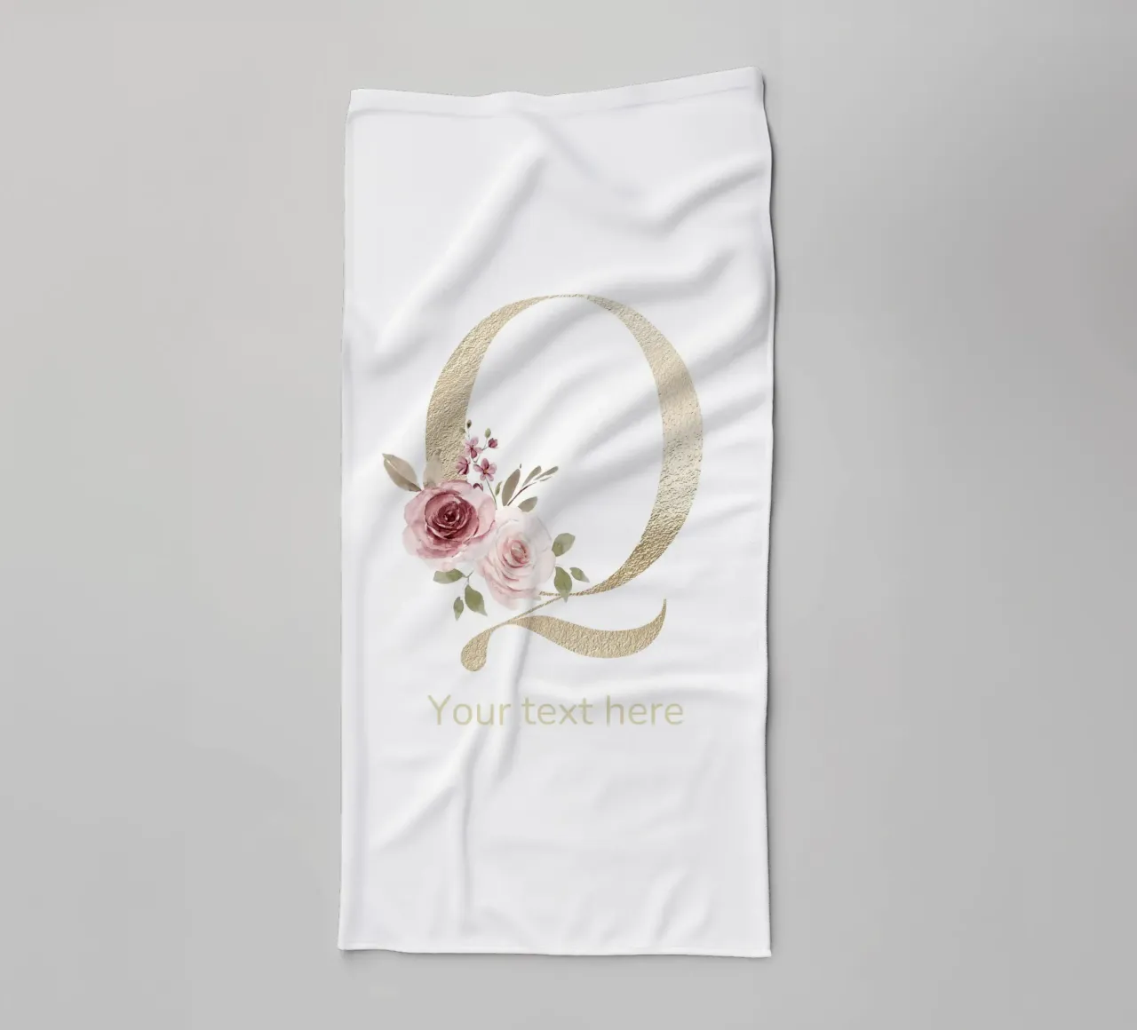 Letter Q, Personalized Name Print, Personalized initial towel by The Custom Letter