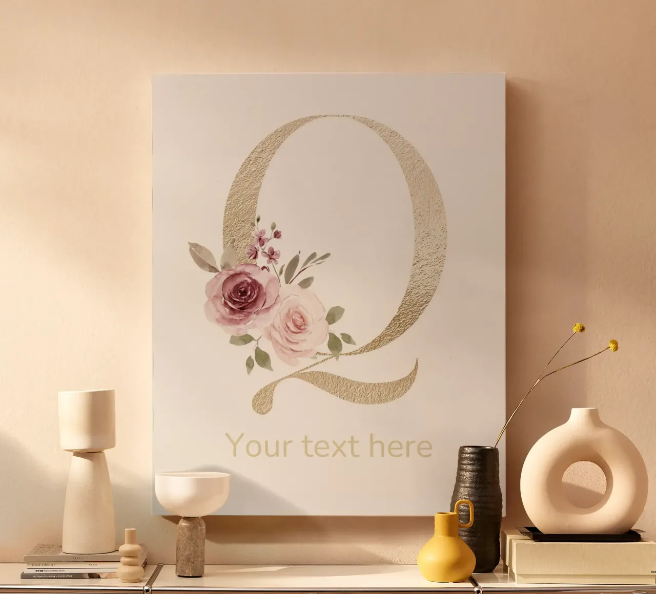 Letter Q, Personalized Name Print, Personalized initial canvas by The Custom Letter