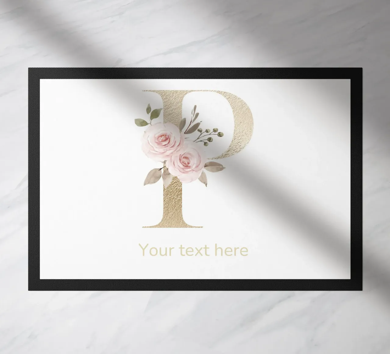 Letter P, Personalized Name Print, Personalized initial doormat by The Custom Letter